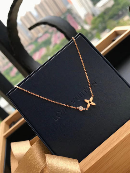 [OrnoraJewelry]BLOSSOM PENDANT PINK GOLD AND DIAMOND