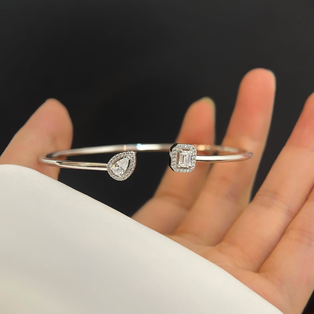 [OrnoraJewelry]JONC FLEX MY TWIN TOI & MOI SILVER DIAMOND BRACELET