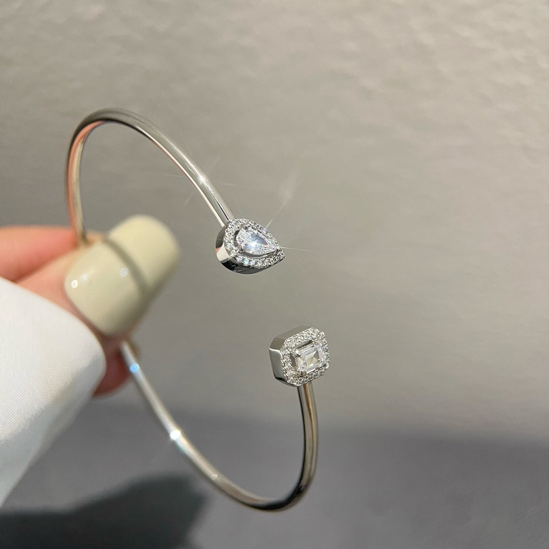 [OrnoraJewelry]JONC FLEX MY TWIN TOI & MOI SILVER DIAMOND BRACELET