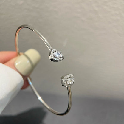 [OrnoraJewelry]JONC FLEX MY TWIN TOI & MOI SILVER DIAMOND BRACELET