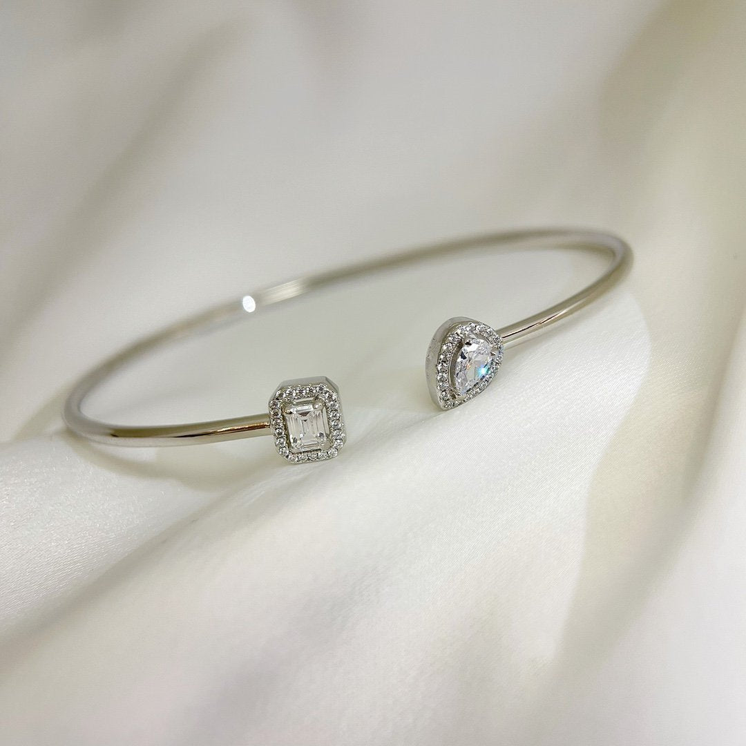 [OrnoraJewelry]JONC FLEX MY TWIN TOI & MOI SILVER DIAMOND BRACELET