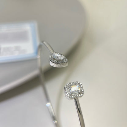 [OrnoraJewelry]JONC FLEX MY TWIN TOI & MOI SILVER DIAMOND BRACELET