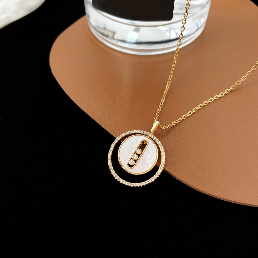 [OrnoraJewelry]LUCKY MOVE MM NACRE BLANCHE DIAMOND NECKLACE