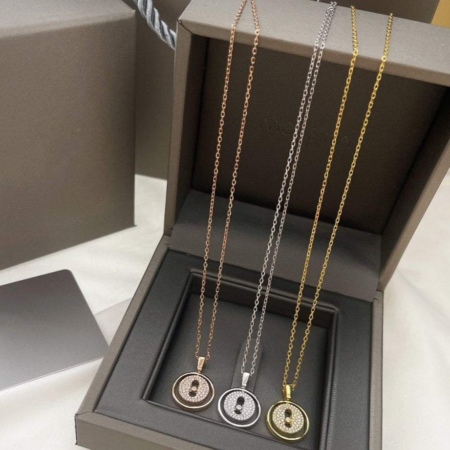 [OrnoraJewelry]LUCKY MOVER PM PAVED NECKLACE