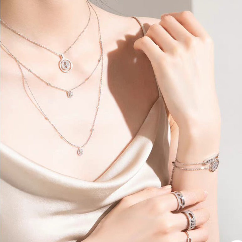 [OrnoraJewelry]LUCKY MOVER PM PAVED NECKLACE