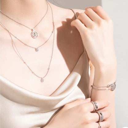 [OrnoraJewelry]LUCKY MOVER PM PAVED NECKLACE