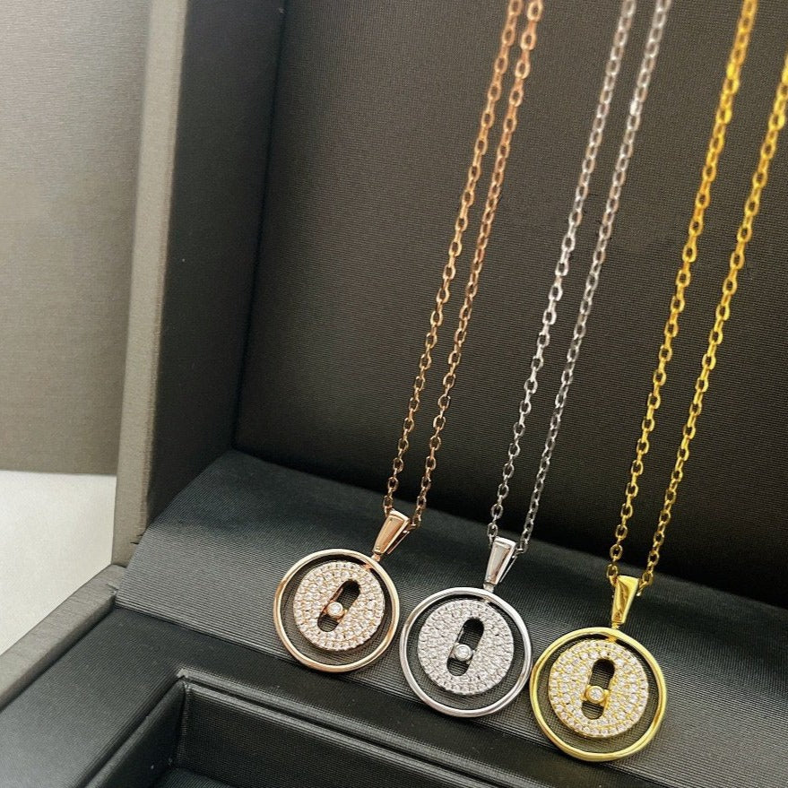 [OrnoraJewelry]LUCKY MOVER PM PAVED NECKLACE