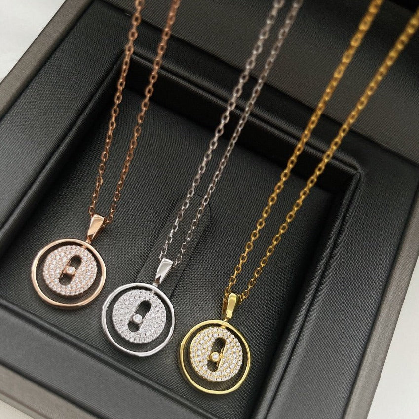 [OrnoraJewelry]LUCKY MOVER PM PAVED NECKLACE