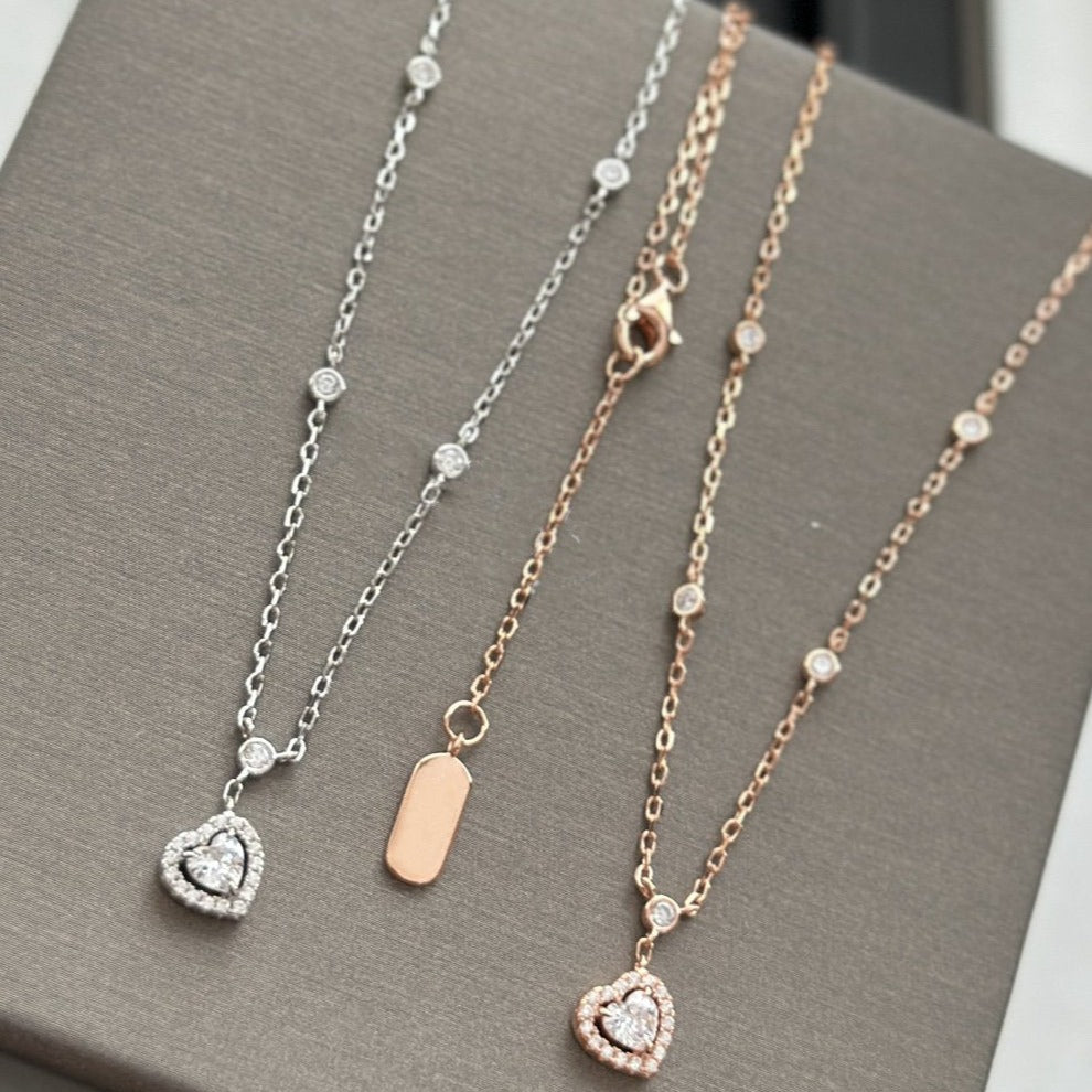 [OrnoraJewelry]JOY HEART DIAMOND NECKLACE