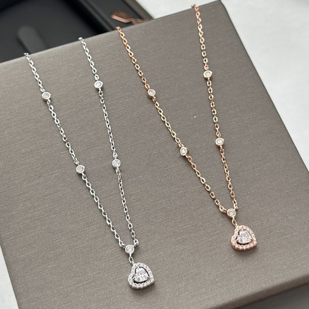 [OrnoraJewelry]JOY HEART DIAMOND NECKLACE