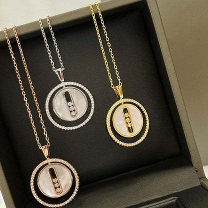[OrnoraJewelry]LUCKY MOVE MM NACRE BLANCHE DIAMOND NECKLACE