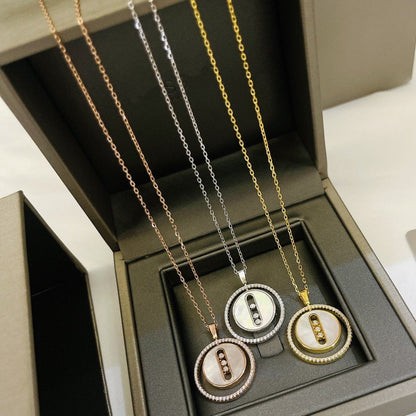[OrnoraJewelry]LUCKY MOVE MM NACRE BLANCHE DIAMOND NECKLACE