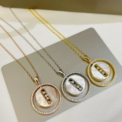 [OrnoraJewelry]LUCKY MOVE MM NACRE BLANCHE DIAMOND NECKLACE