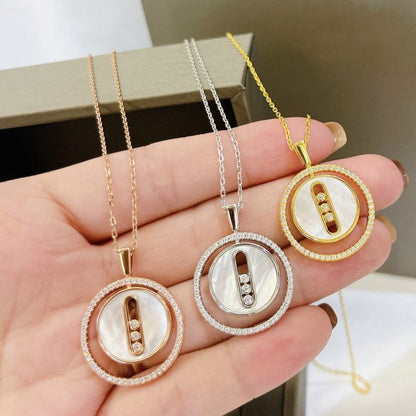 [OrnoraJewelry]LUCKY MOVE MM NACRE BLANCHE DIAMOND NECKLACE