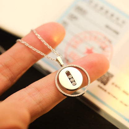 [OrnoraJewelry]LUCKY MOVE MM SILVER DIAMOND NECKLACE