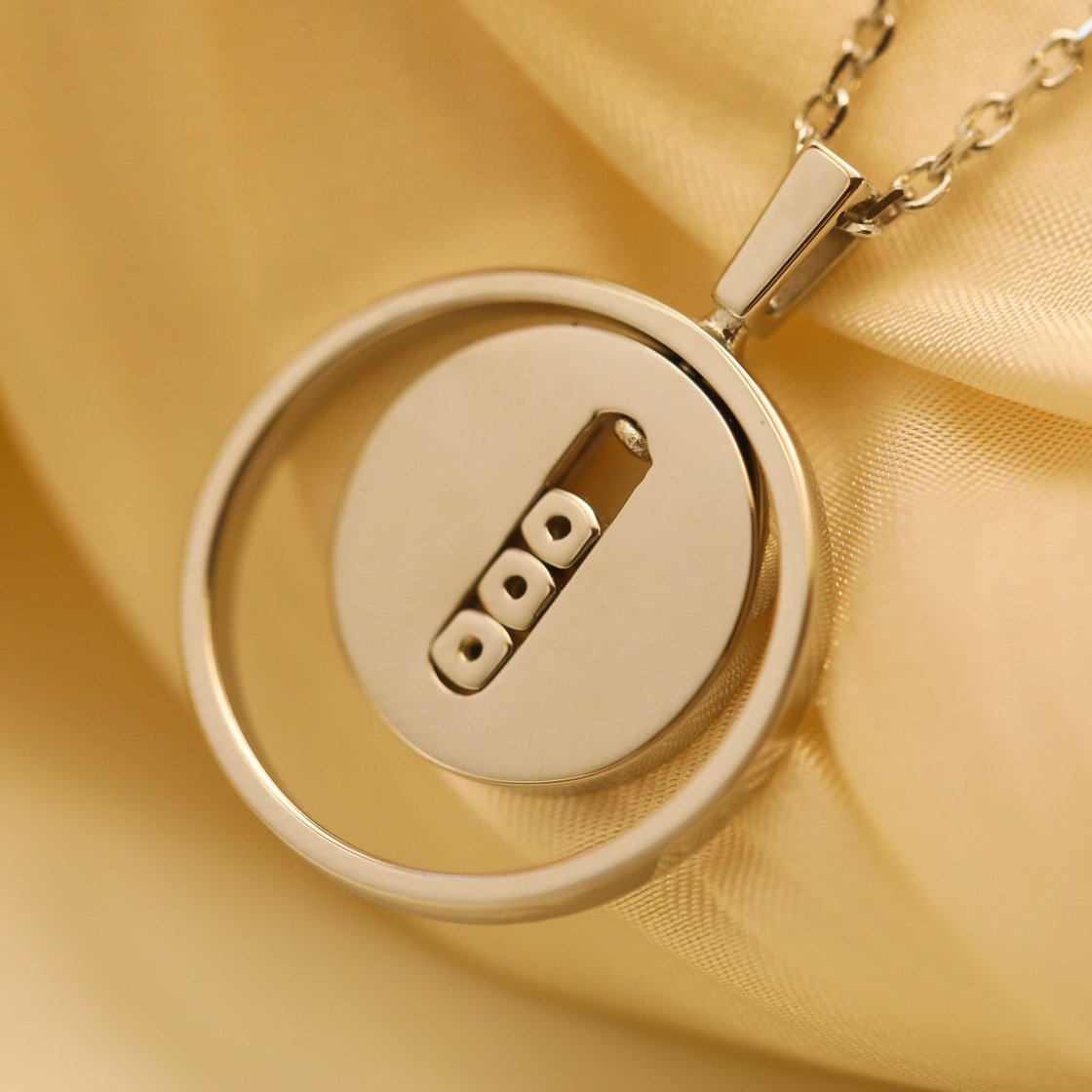 [OrnoraJewelry]LUCKY MOVE MM SILVER DIAMOND NECKLACE
