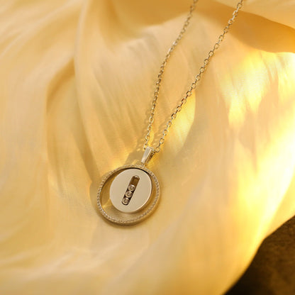 [OrnoraJewelry]LUCKY MOVE MM SILVER DIAMOND NECKLACE