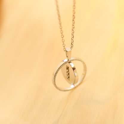 [OrnoraJewelry]LUCKY MOVE MM SILVER DIAMOND NECKLACE