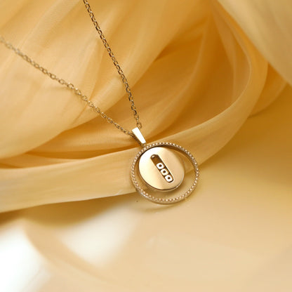 [OrnoraJewelry]LUCKY MOVE MM SILVER DIAMOND NECKLACE