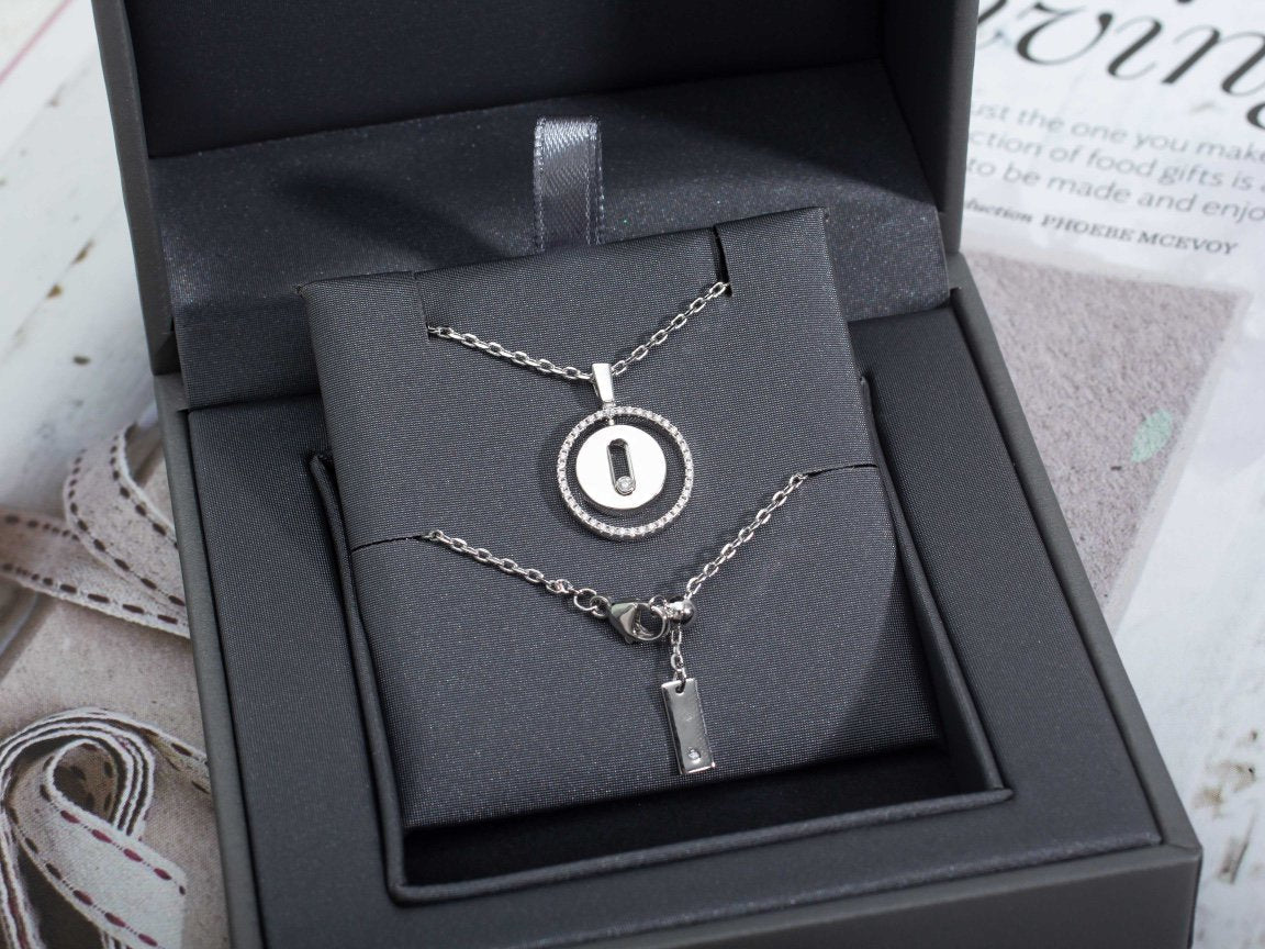 [OrnoraJewelry]LUCKY MOVE PM NECKLACE SILVER DIAMOND