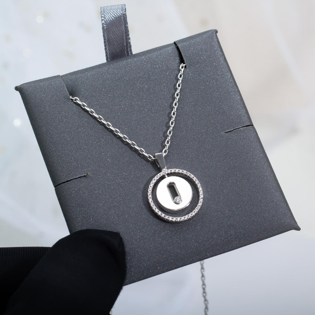 [OrnoraJewelry]LUCKY MOVE PM NECKLACE SILVER DIAMOND