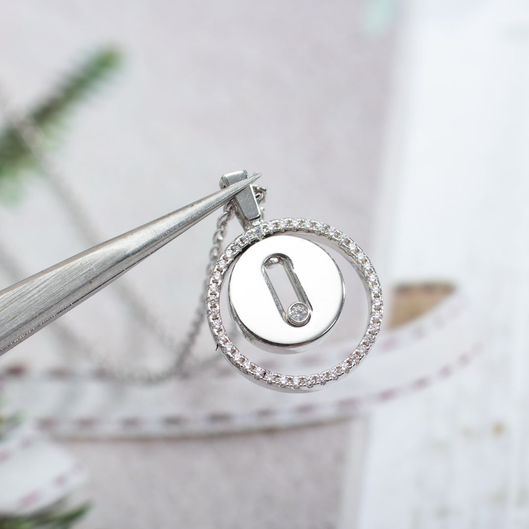 [OrnoraJewelry]LUCKY MOVE PM NECKLACE SILVER DIAMOND