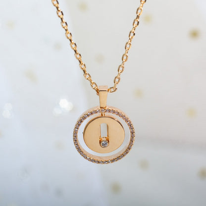 [OrnoraJewelry]LUCKY MOVE PM NECKLACE PINK GOLD DIAMOND