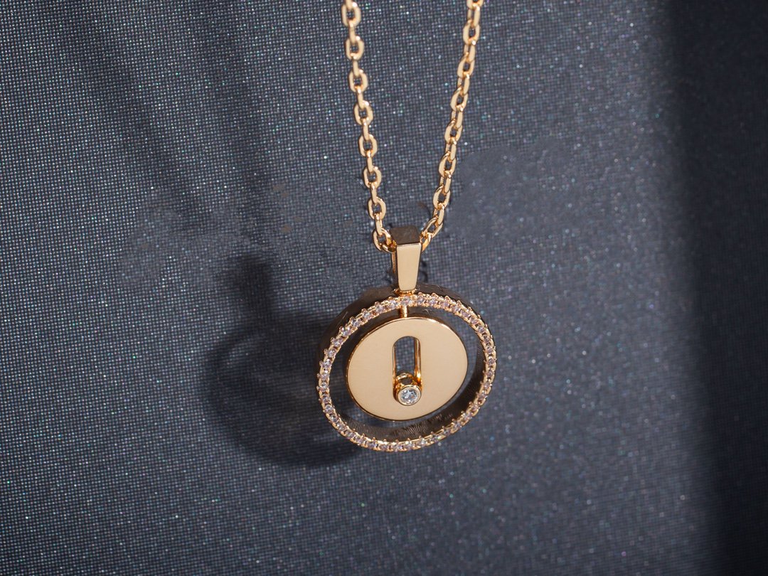 [OrnoraJewelry]LUCKY MOVE PM NECKLACE PINK GOLD DIAMOND