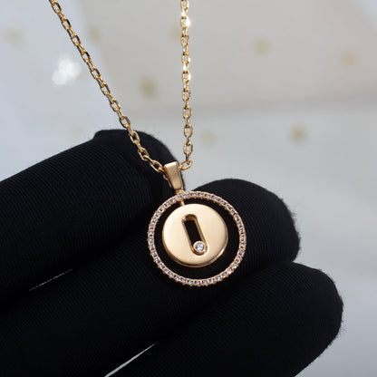 [OrnoraJewelry]LUCKY MOVE PM NECKLACE PINK GOLD DIAMOND