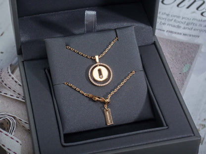 [OrnoraJewelry]LUCKY MOVE PM NECKLACE PINK GOLD DIAMOND