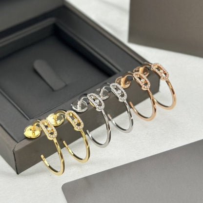 [OrnoraJewelry]CREOLES MOVE UNO PM DIAMOND EARRINGS