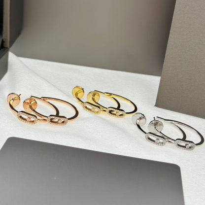 [OrnoraJewelry]CREOLES MOVE UNO PM DIAMOND EARRINGS