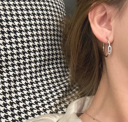 [OrnoraJewelry]CREOLES MOVE UNO PM DIAMOND EARRINGS
