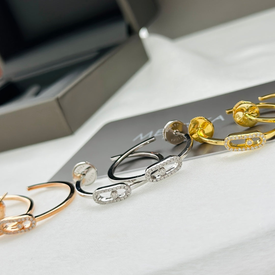 [OrnoraJewelry]CREOLES MOVE UNO PM DIAMOND EARRINGS