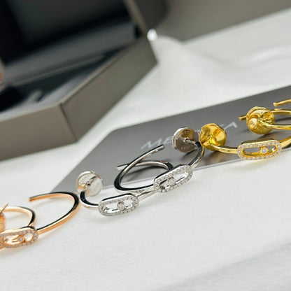 [OrnoraJewelry]CREOLES MOVE UNO PM DIAMOND EARRINGS