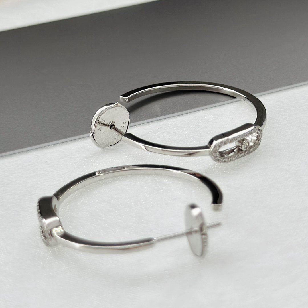 [OrnoraJewelry]CREOLES MOVE UNO PM DIAMOND EARRINGS