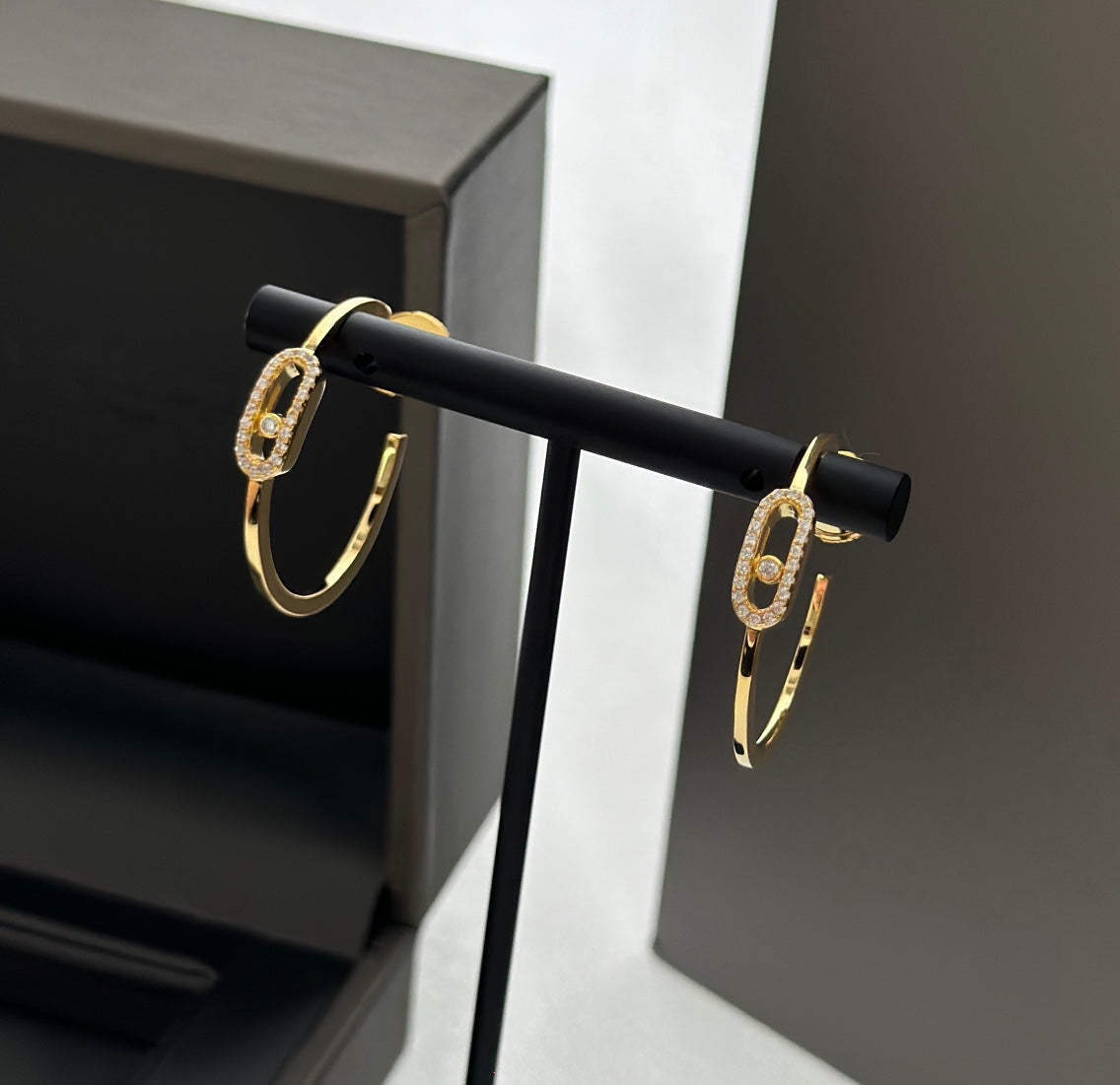 [OrnoraJewelry]CREOLES MOVE UNO PM DIAMOND EARRINGS