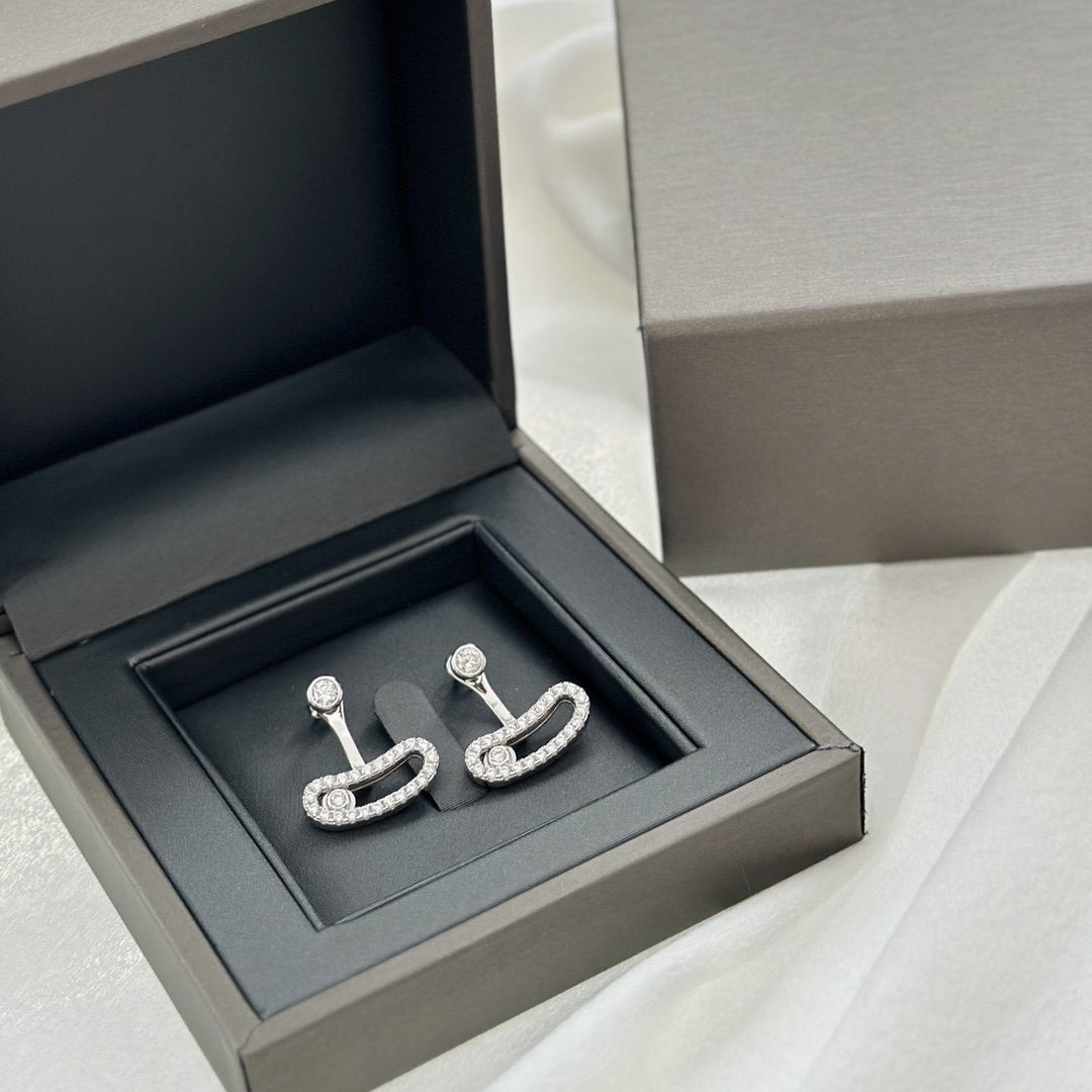 [OrnoraJewelry]MOVE UNO SILVER DIAMOND EARRINGS