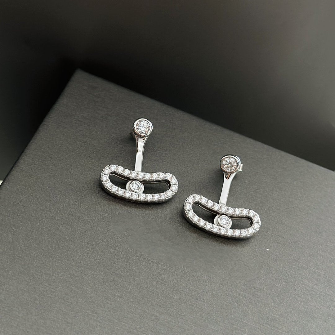 [OrnoraJewelry]MOVE UNO SILVER DIAMOND EARRINGS