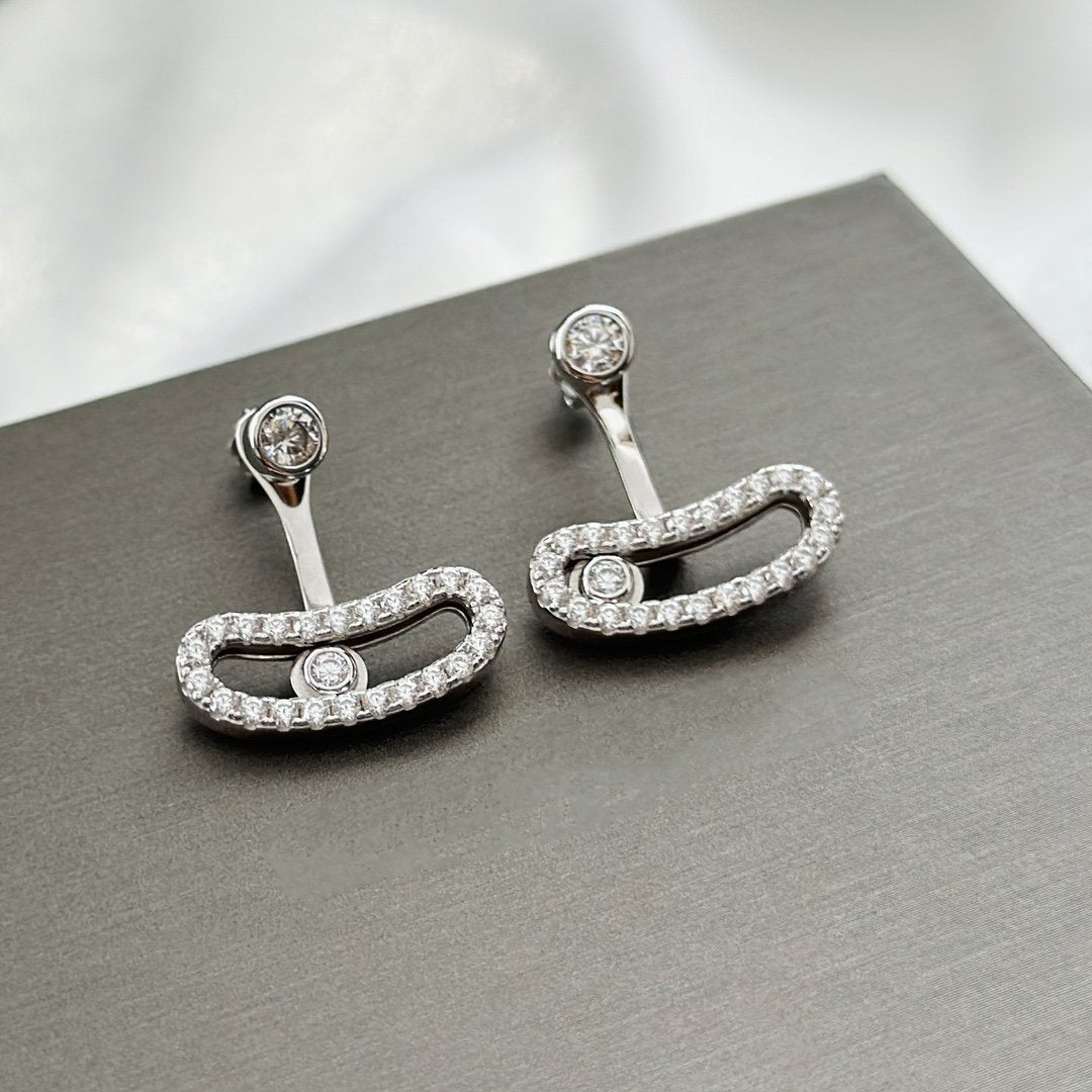 [OrnoraJewelry]MOVE UNO SILVER DIAMOND EARRINGS