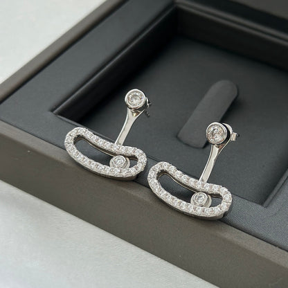 [OrnoraJewelry]MOVE UNO SILVER DIAMOND EARRINGS