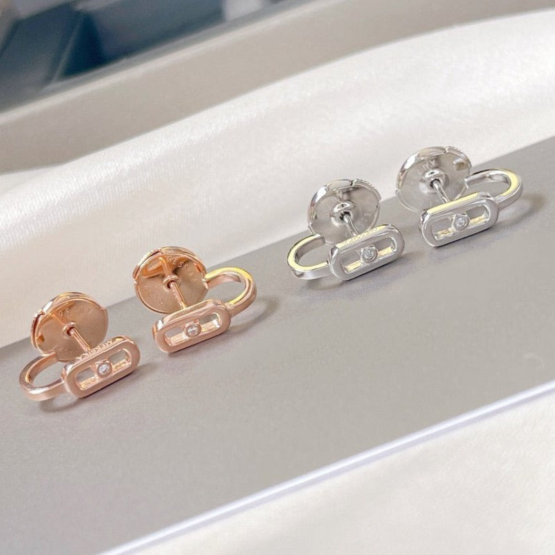 [OrnoraJewelry]CREOLES MOVE UNO MINI 1 DIAMOND EARRINGS