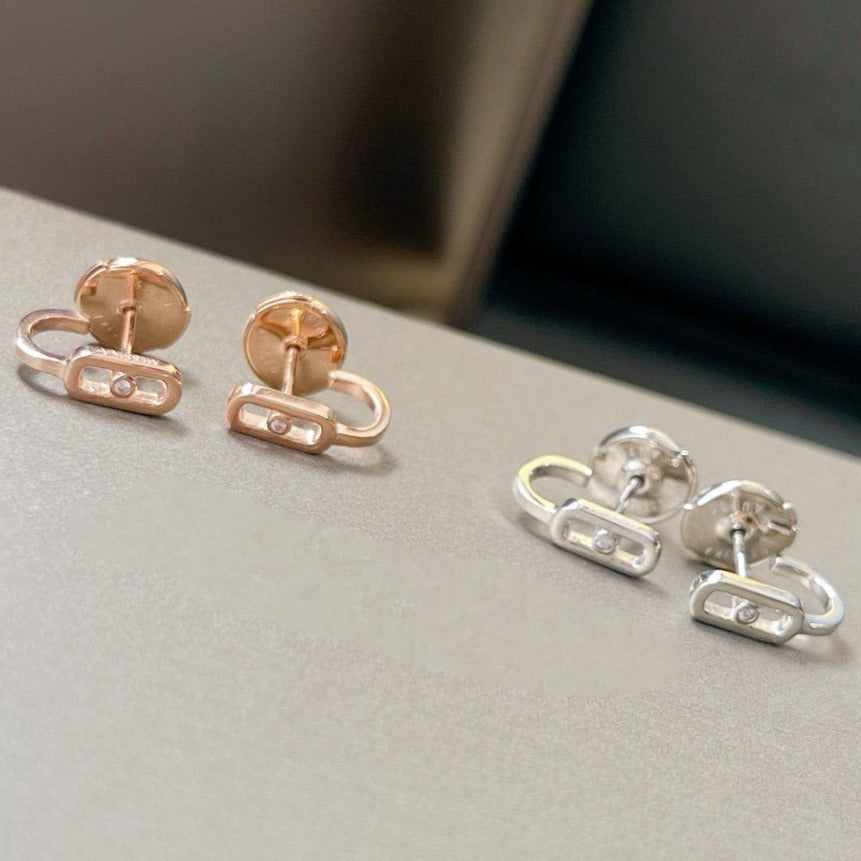 [OrnoraJewelry]CREOLES MOVE UNO MINI 1 DIAMOND EARRINGS