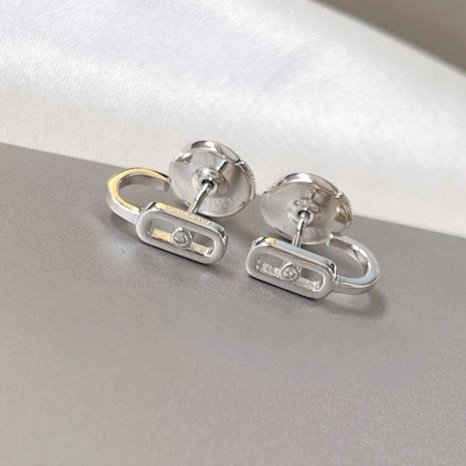 [OrnoraJewelry]CREOLES MOVE UNO MINI 1 DIAMOND EARRINGS