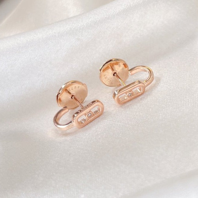 [OrnoraJewelry]CREOLES MOVE UNO MINI 1 DIAMOND EARRINGS