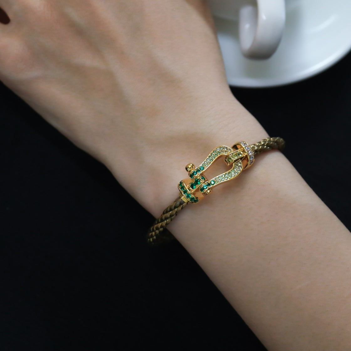 [OrnoraJewelry]FORCE 10 GOLD GREEN DIAMOND PAVED