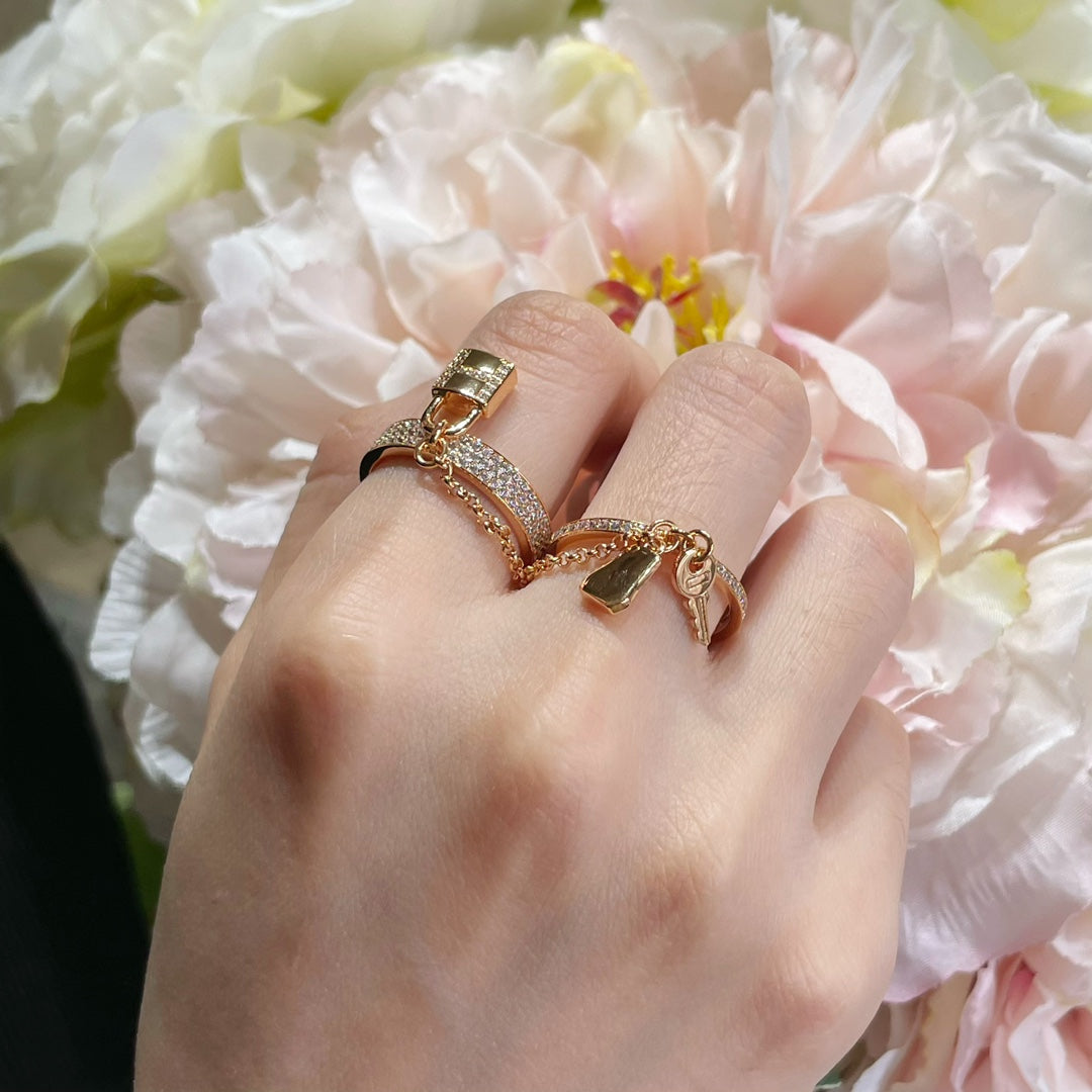 [OrnoraJewelry]HM KELLY CLOCHETTE DOUBLE RING IN  WITH DIAMONDS