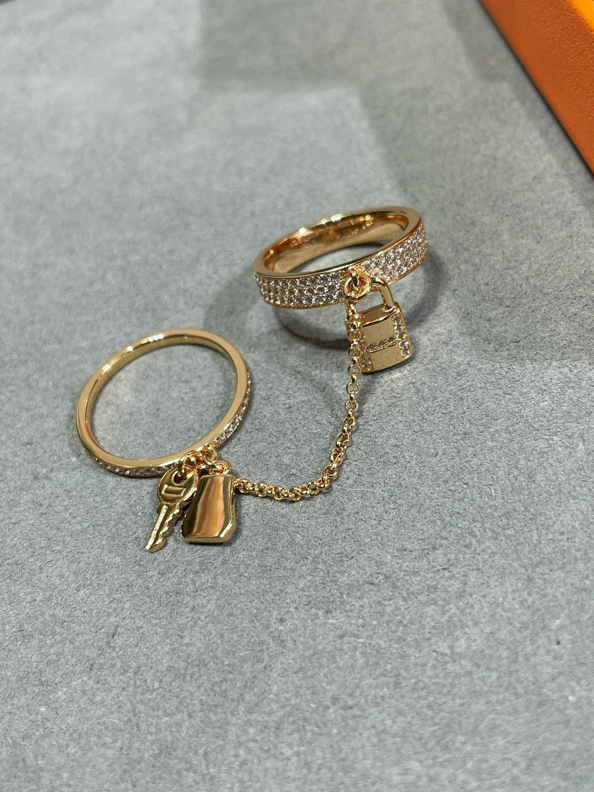 [OrnoraJewelry]HM KELLY CLOCHETTE DOUBLE RING IN  WITH DIAMONDS