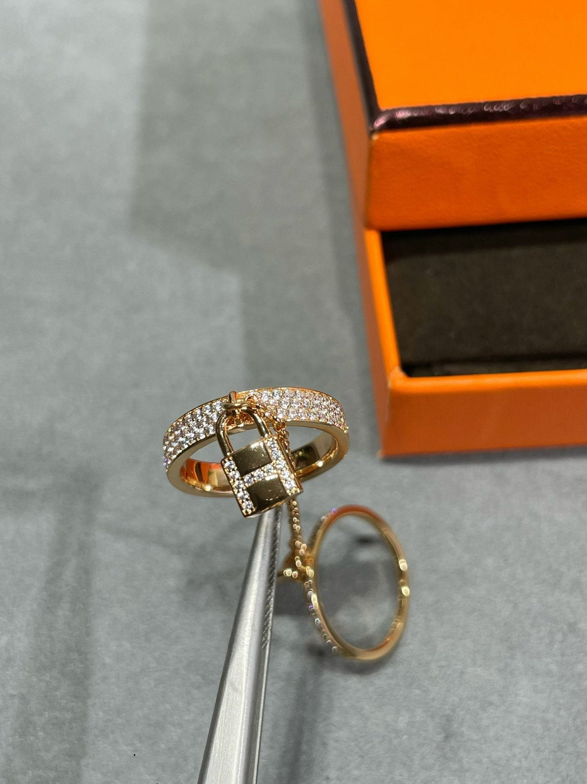 [OrnoraJewelry]HM KELLY CLOCHETTE DOUBLE RING IN  WITH DIAMONDS