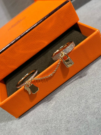[OrnoraJewelry]HM KELLY CLOCHETTE DOUBLE RING IN  WITH DIAMONDS